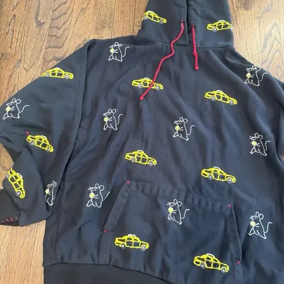 ONE432 HOODIE 33 Rat Race Hand Stich Handmade Streetwear Size Large 1908 - Picture 7 of 13